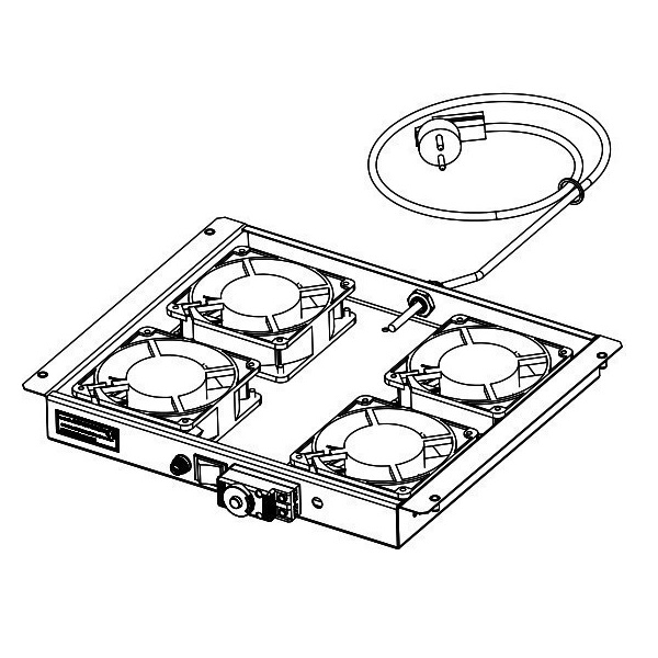 

Вентиляторный модуль с 4 вентиляторами и цифровым управляемым термостатом для шкафов EvoLi