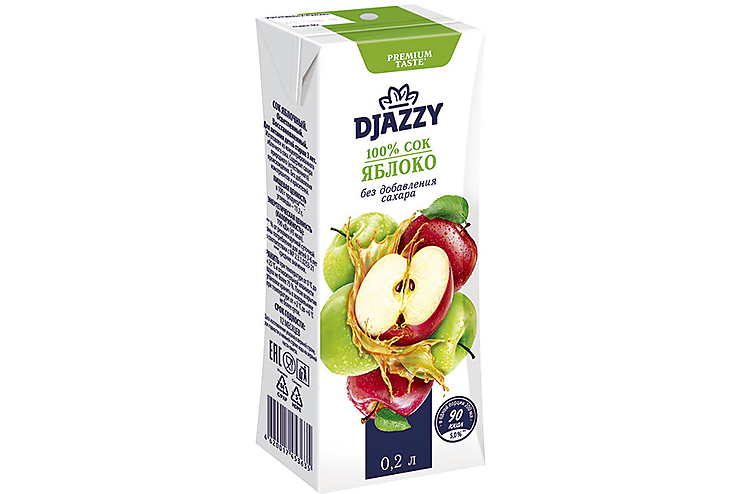 Djazzy, сок Яблоко, 0.2л, (10шт.)