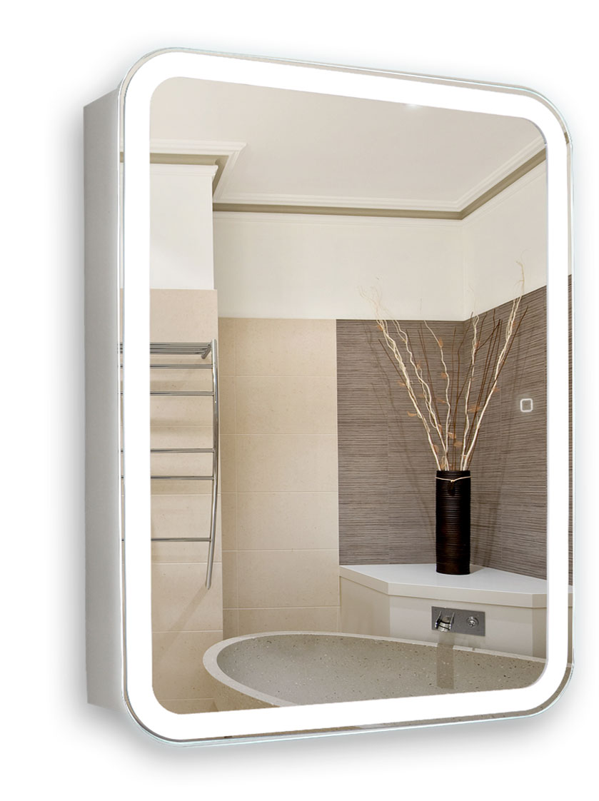 Зеркало-шкаф 50 см с LED подсветкой Silver Mirrors Фиджи flip левый/правый LED-00002471