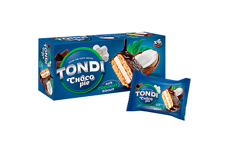 Tondi, choco Pie кокосовый, 180 г, (3шт.)