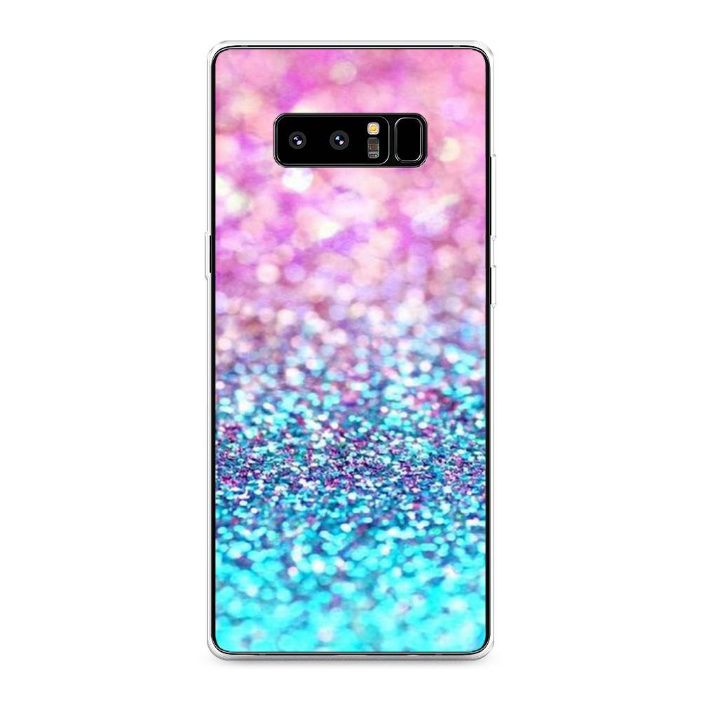 фото Чехол awog "розово-голубые глиттеры рисунок" для samsung galaxy note 8