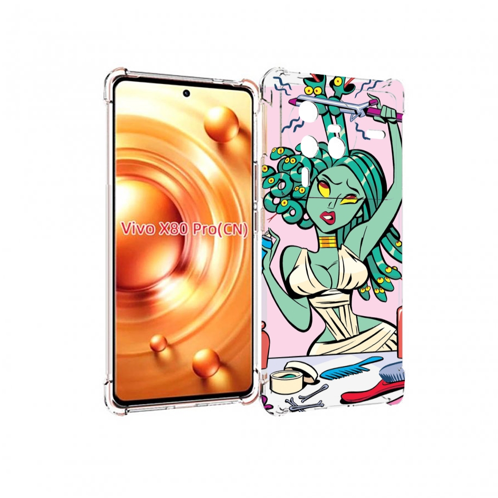 

Чехол MyPads медуза расчесывается женский для Vivo X80 PRO, Прозрачный, Tocco