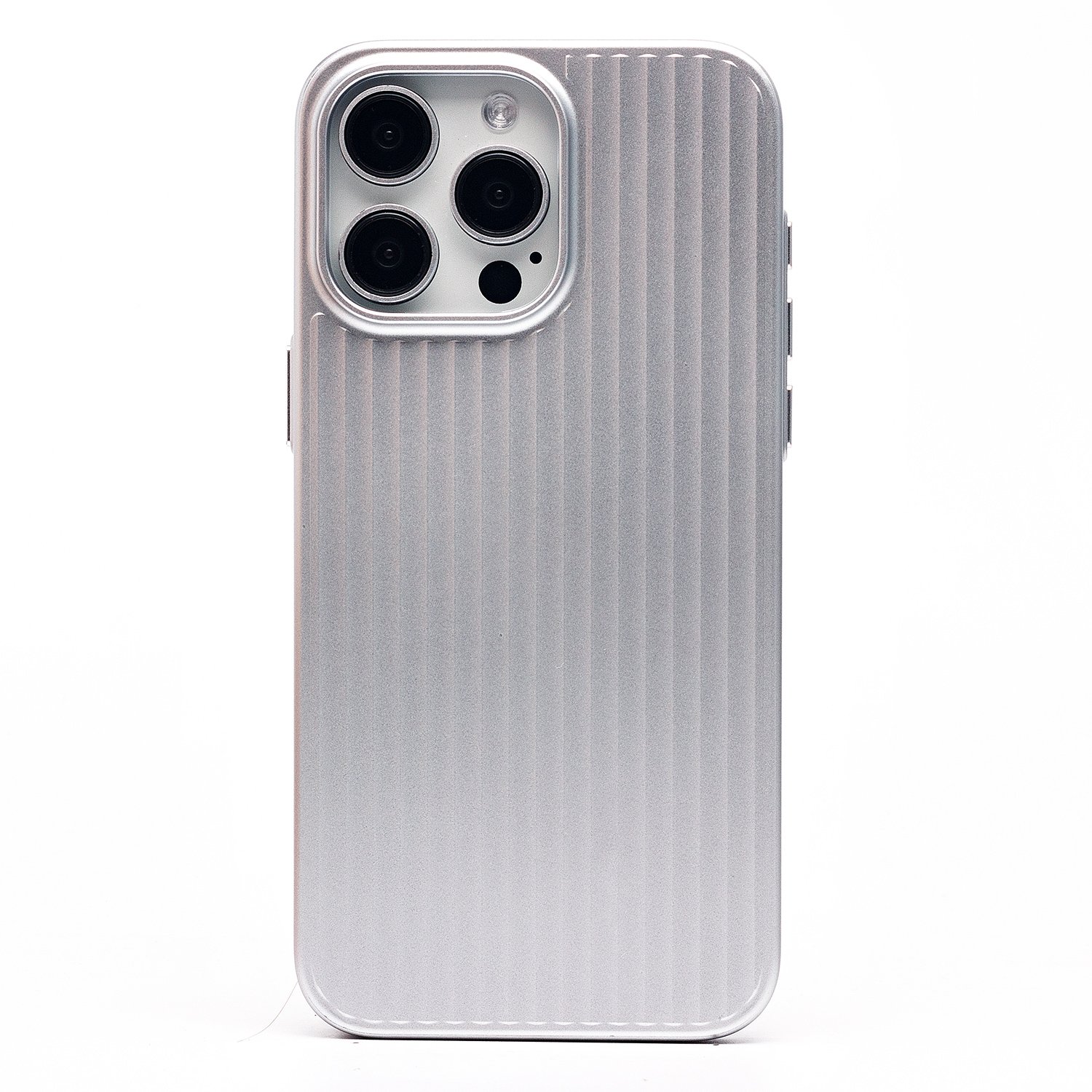 

Чехол iPhone 15 Pro Max пластиковый рифленый <серебристый>