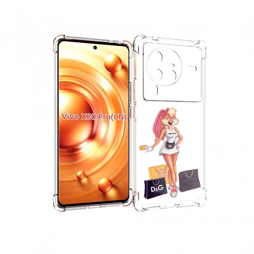 

Чехол MyPads модница-зайка женский для Vivo X80 Pro, Прозрачный, Tocco