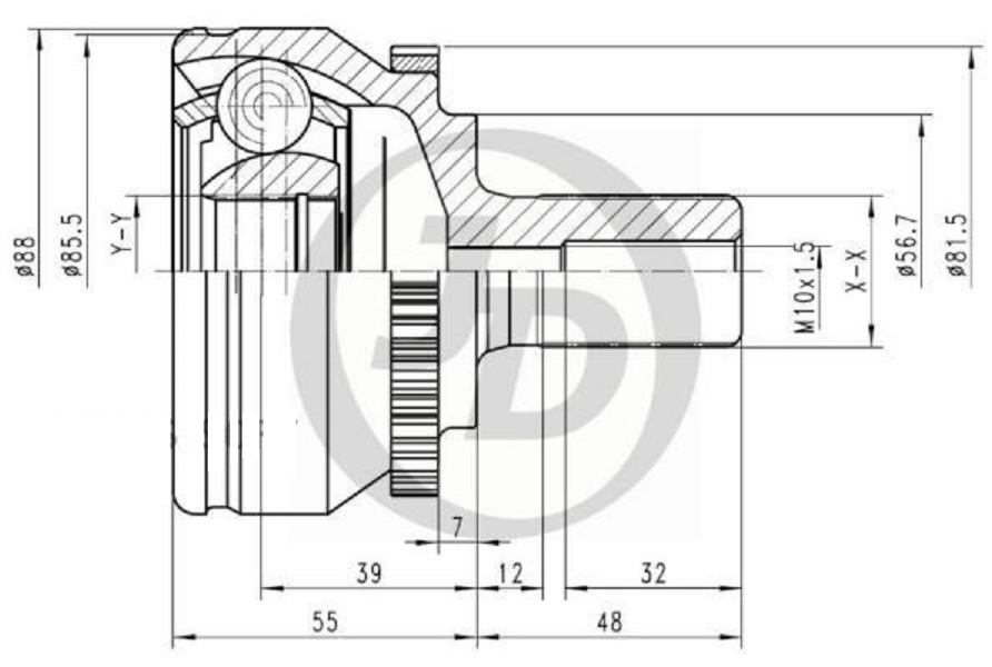 

JUST DRIVE JCT0243A ШРУС внешний ABS