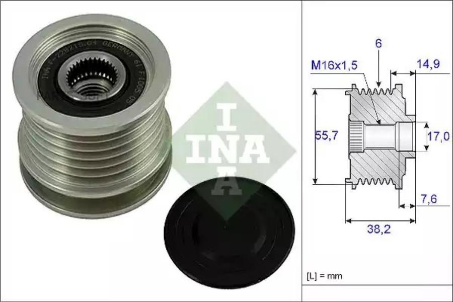 INA Шкив генератора INA 535001310