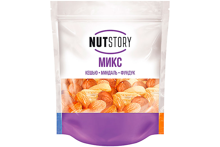 Nut Story, микс ореховый из кешью, миндаль, фундук, 150 г