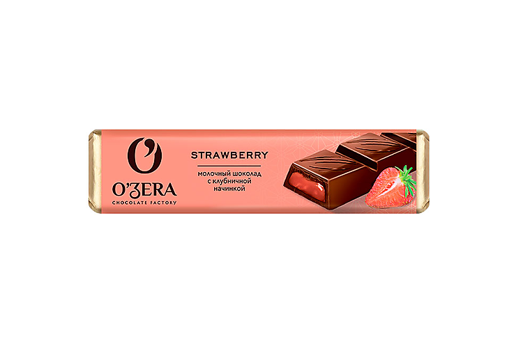 O'Zera, шоколадный батончик Strawberry, 50 г (упаковка 20 шт.)