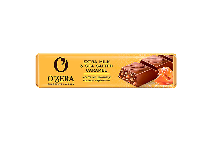 O'Zera, шоколад молочный Extra Milk &Sea Salted caramel, 45 г (упаковка 30 шт.)