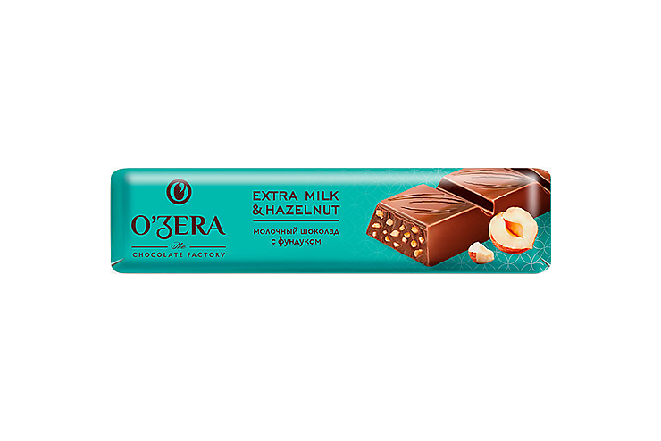 O'Zera, шоколад молочный Extra milk & Hazelnut, 45 г (упаковка 30 шт.)