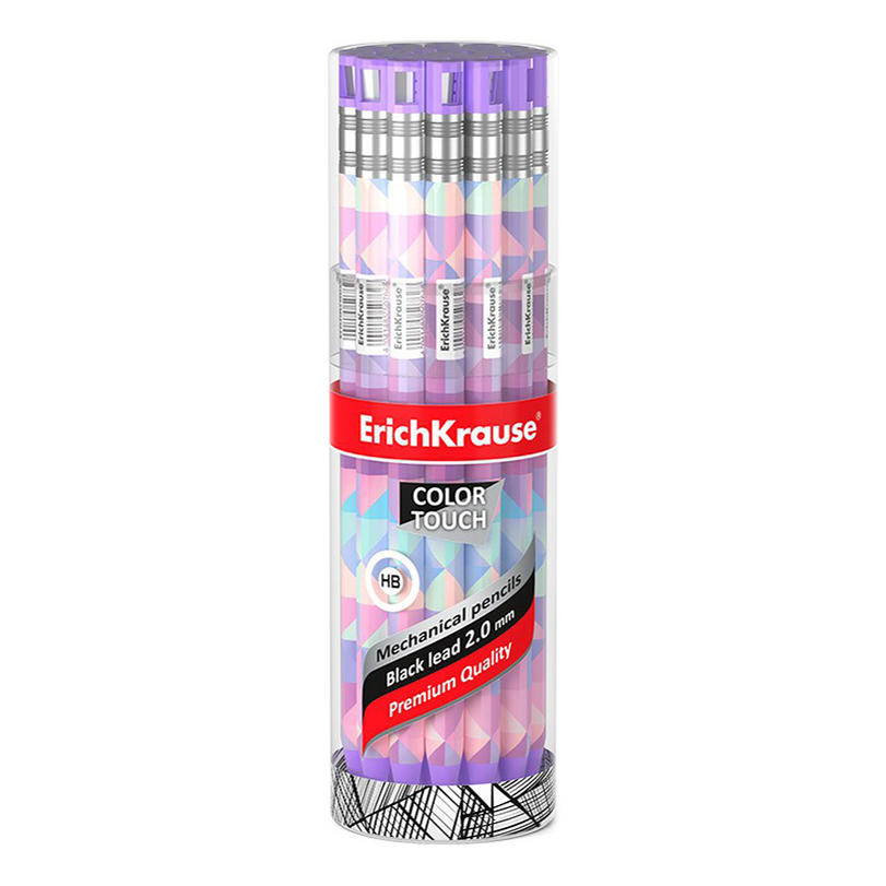 

Карандаш механический ErichKrause НВ ColorTouch Magic Rhombs с точилкой в ассортименте, Фиолетовый