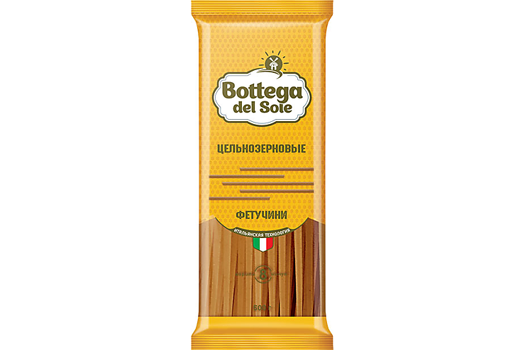 Bottega del Sole, макаронные изделия Фетучини, цельнозерновые, 500 г