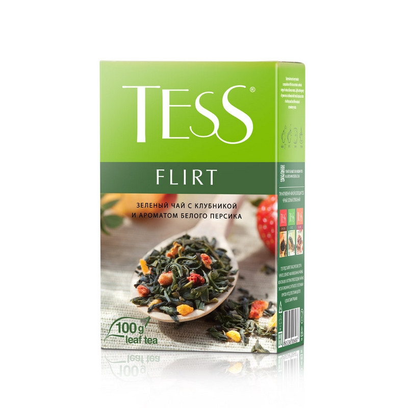 Чай Tess Flirt листовой зеленый с добавками,100г 0648-15, (2шт.)