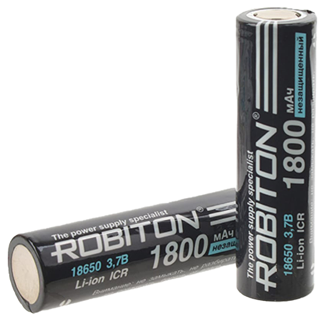 

Аккумулятор 18650 Robiton LI18650-1800NP-PK1 1800мАч без защиты PK1, 15629