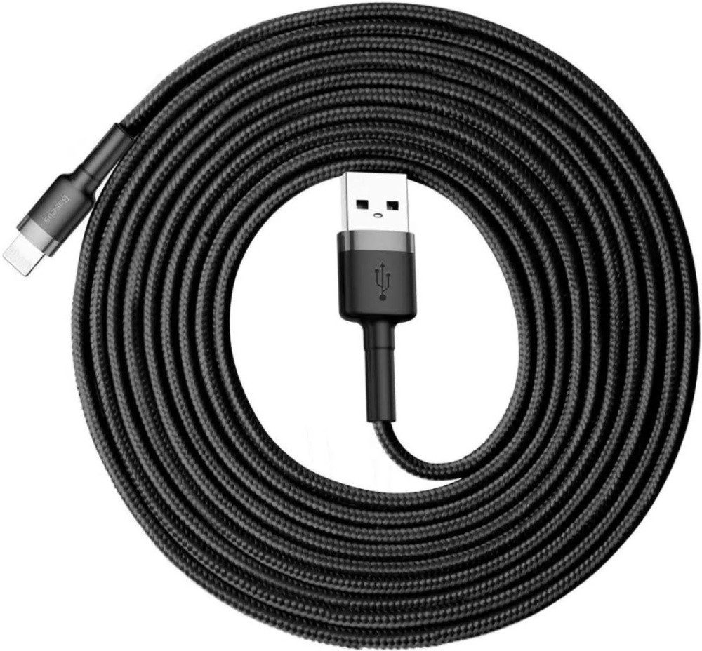 

Кабель Baseus Cafule Series, USB - Lightning, 2 А, 3 м, черный, Cafule Series