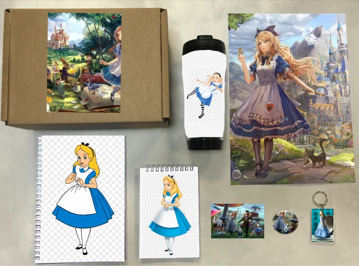 

Бокс с подарком Алиса в Стране чудес Alice in Wonderland 5, 54316396-1, 7 предметов