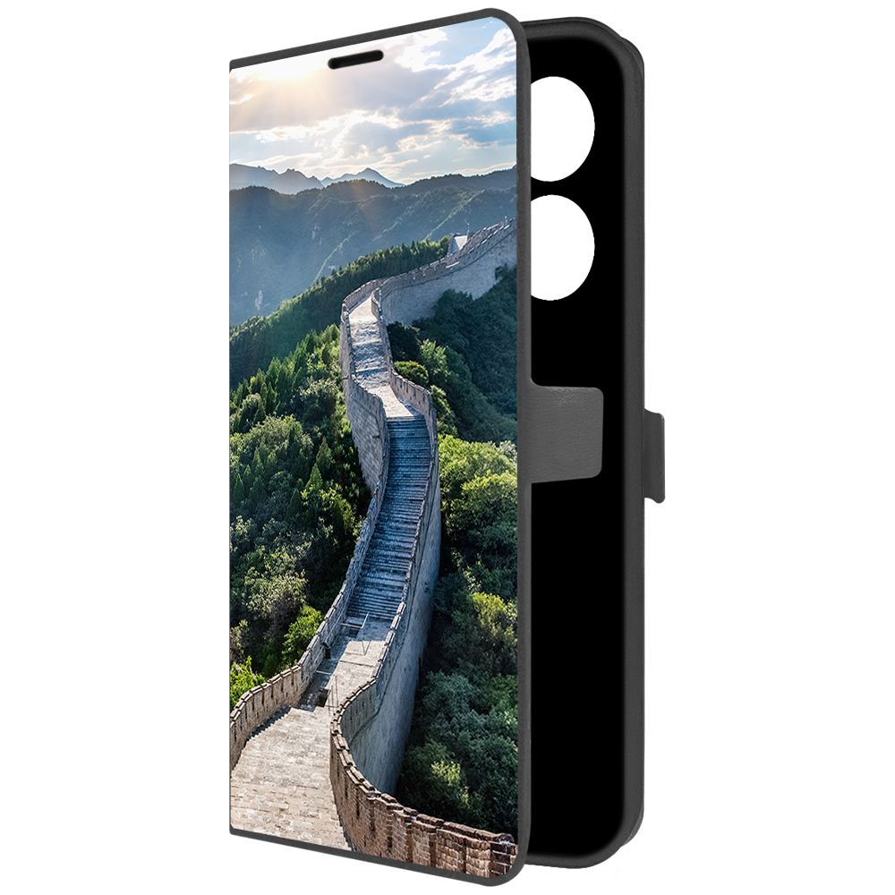 

Чехол-книжка Krutoff Eco Book для TECNO Camon 20 Pro Китай, Великая Стена (черный)