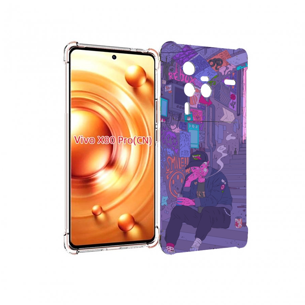 

Чехол MyPads парень в подъезде мультик для Vivo X80 Pro, Прозрачный, Tocco