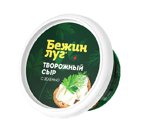 Творожный сыр Бежин луг сливочный с зеленью 21% 150 г