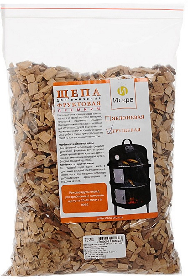 

Щепа для копчения Искра грушевая 500г (9 шт.)
