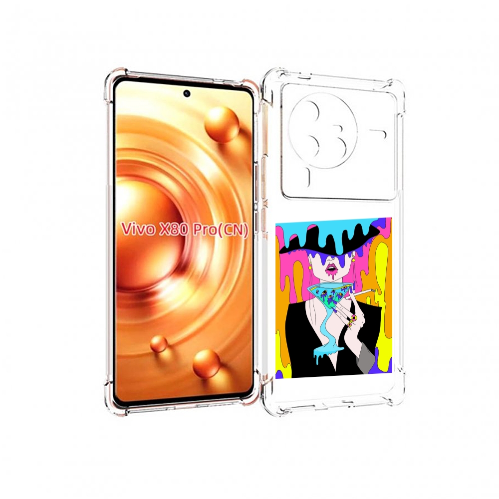 

Чехол MyPads плавленая девушка акварель женский для Vivo X80 PRO, Прозрачный, Tocco