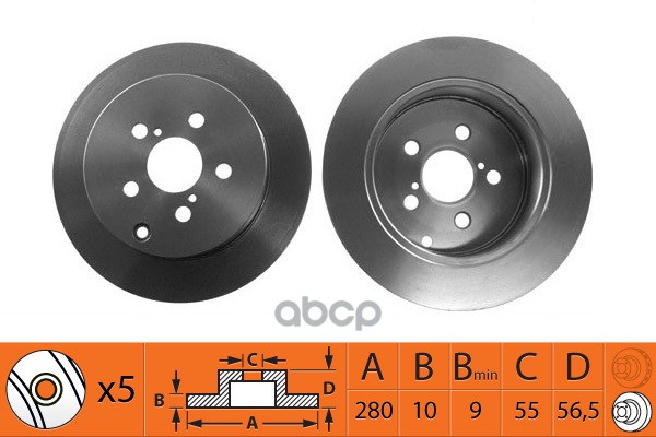 

Тормозной диск SB Nagamochi для Toyota Corolla 2003-2008 BR21136