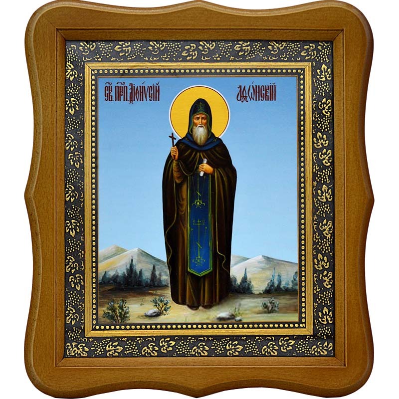 

Дионисий Афонский, преподобный ктитор. Икона на холсте.