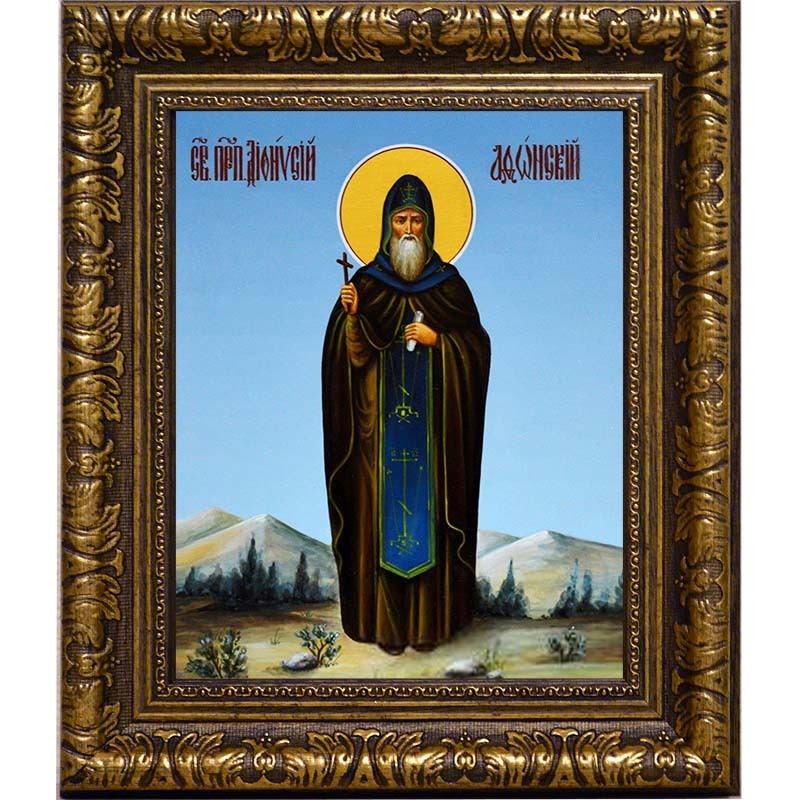 

Дионисий Афонский, преподобный ктитор. Икона на холсте.