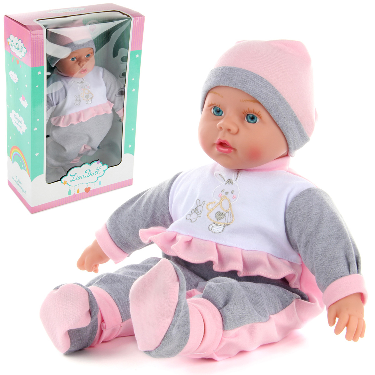 Пупс Lisa Doll мягконабивной, 97044, звук, 40 см lisa jane пупс оленька