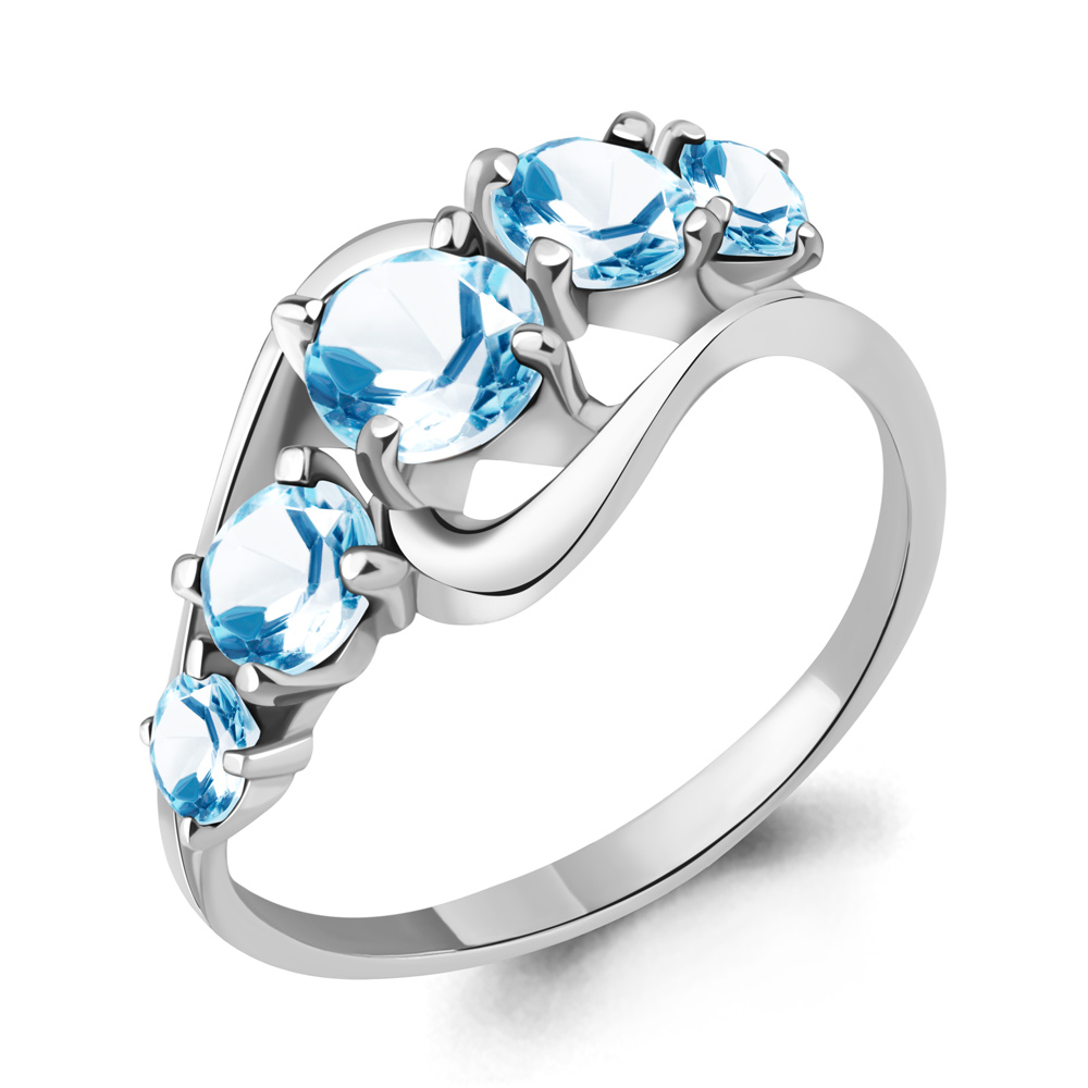 

Кольцо из серебра с топазом р. Aquamarine 6507402, 6507402_925_р