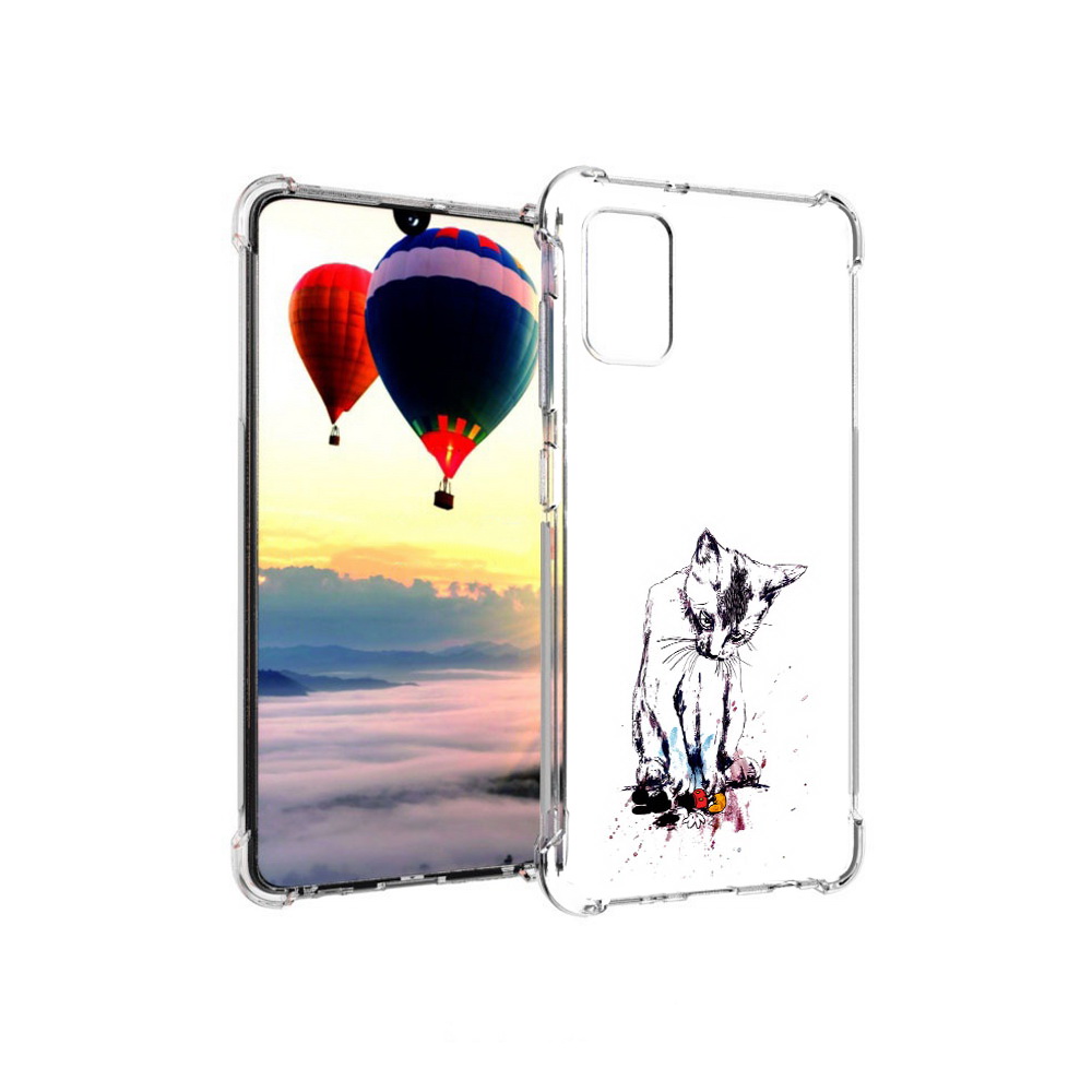 

Чехол MyPads Tocco для Samsung Galaxy A41 кот и микки (PT147427.483.399), Прозрачный, Tocco