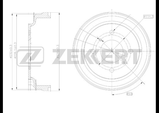 

ZEKKERT BS5027 Барабан тормозной Nissan Almera Classic (B10) 06- задний Zekkert