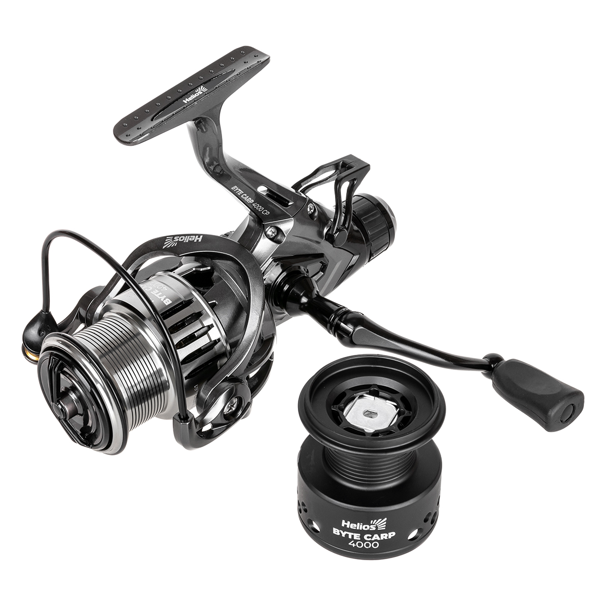 

Катушка рыболовная Helios Byte carp HS-BC-4000-S CP 4+1 подшипник + запасная шпуля, Черный, HS-BC-4000-S