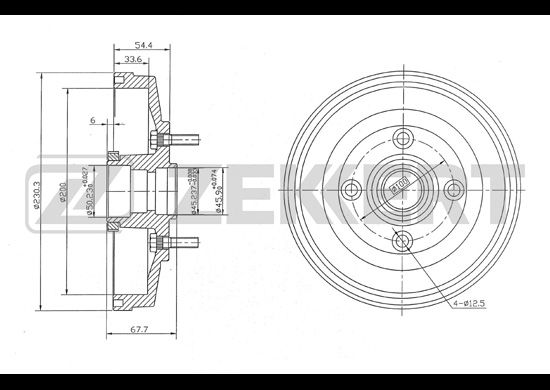 

Тормозной барабан ZEKKERT BS-5235