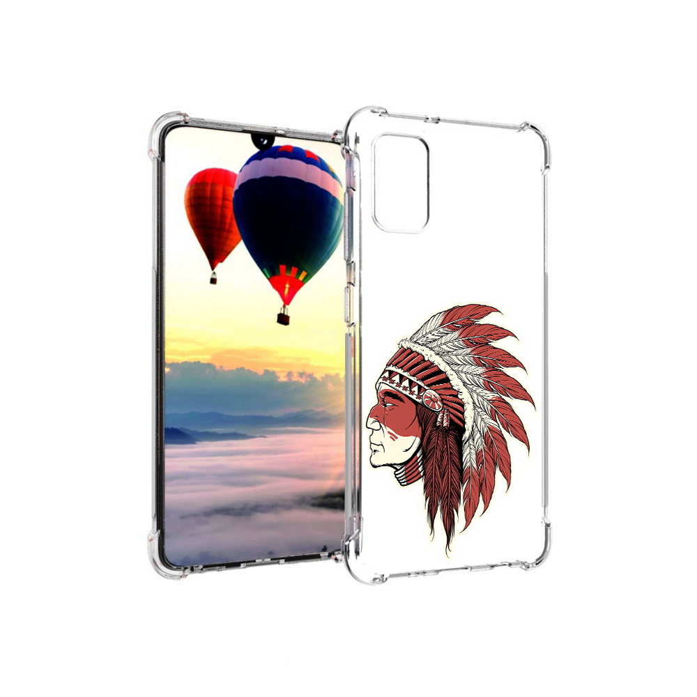 

Чехол MyPads Tocco для Samsung Galaxy A41 красный индеец (PT147427.483.411), Прозрачный, Tocco