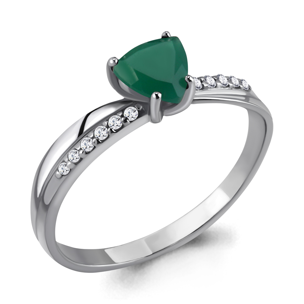 

Кольцо из серебра с агатом/фианитом р. Aquamarine 6532009А, 6532009А_925_р