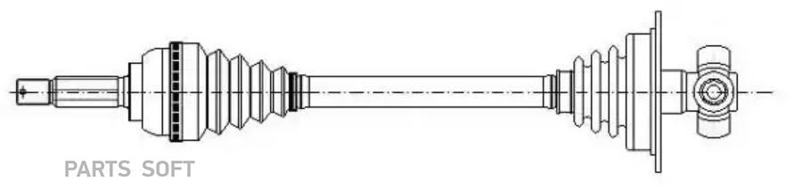 Вал приводной в сборе Renault Clio II/Kangoo/Kangoo Express 96>16 Nissan Kubistar 03>09 ME