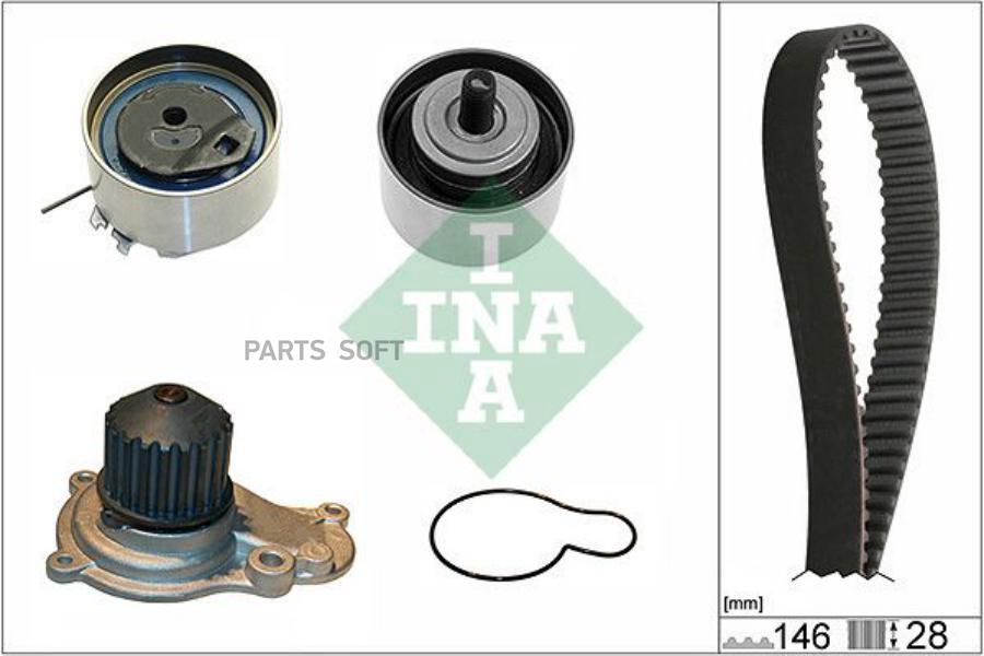 

Комплект Грм Chrysler/Dodge/Jeep 2.4 2001 => (Ролик 2шт+Ремень 146x28) Ina арт. 530 0641 3