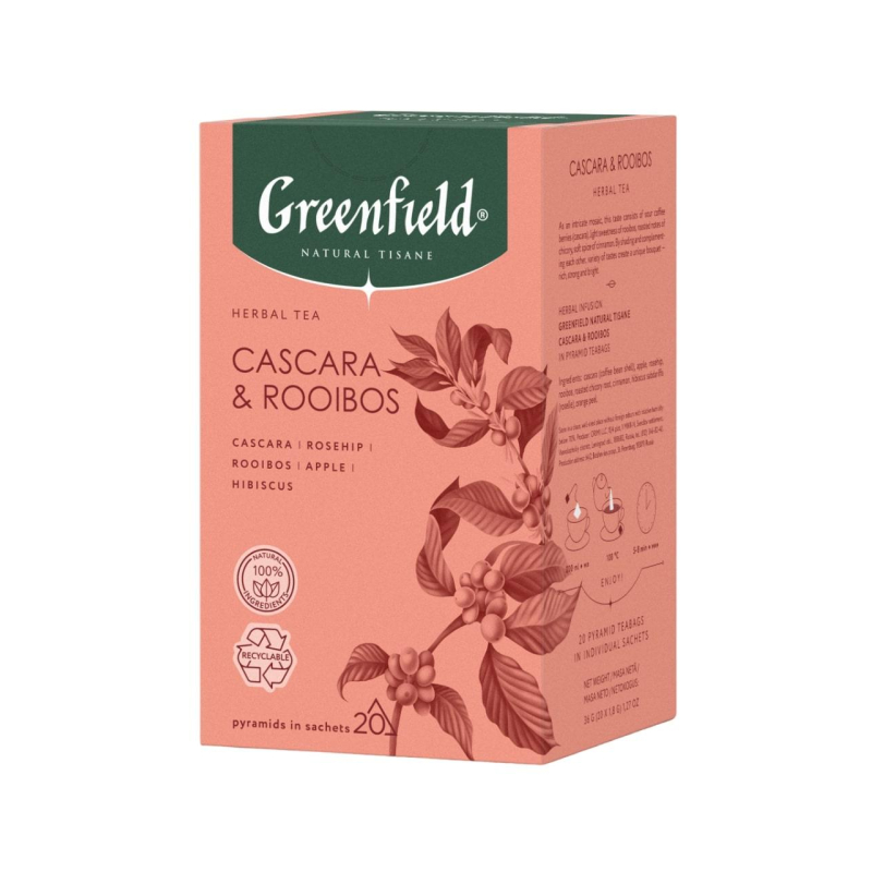 Чай Greenfield Natural Tisane Cascara & Rooibos травяной, 20пак