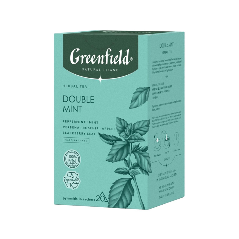 Чай Greenfield Natural Tisane Double Mint травяной 20пак 1758-08 426₽