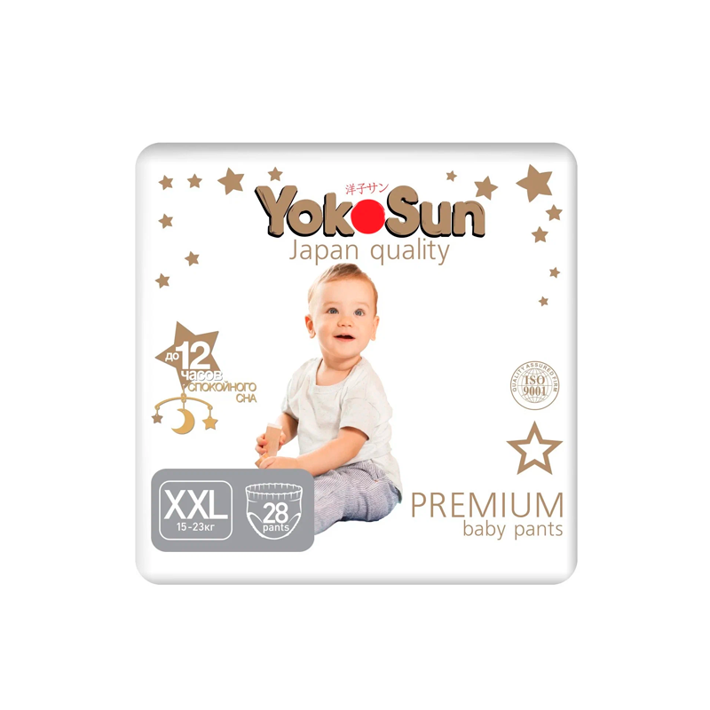 Подгузники-трусики YokoSun Premium ХXL 15-23 кг 28 шт 1559₽