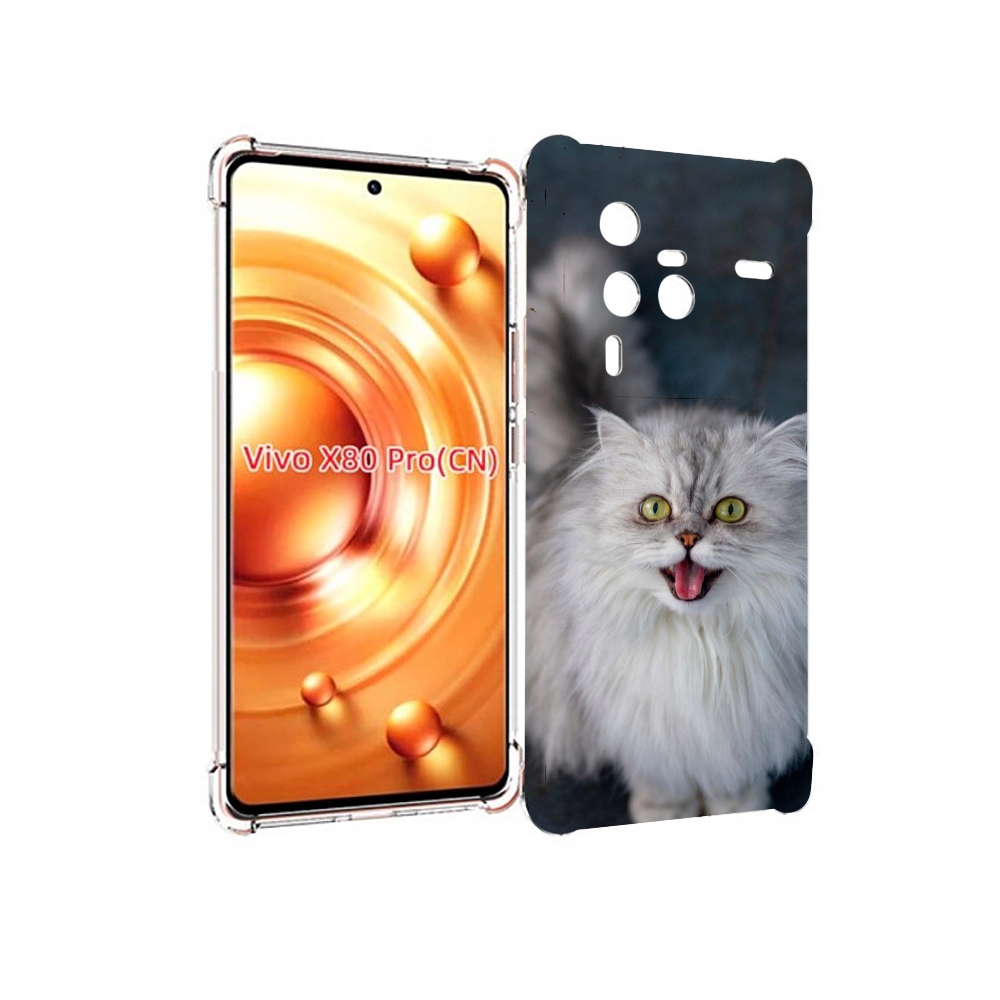

Чехол MyPads порода кошки британская длинная для Vivo X80 PRO, Прозрачный, Tocco