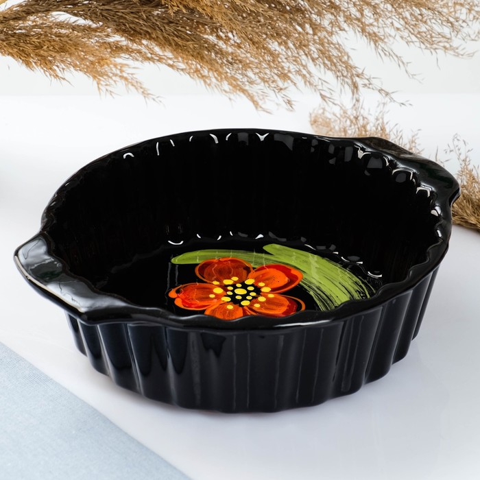 

Ёмкость для запекания с ручками "Волна" божья коровка, 2,1л, Черный, Керамика "Божья коровка"
