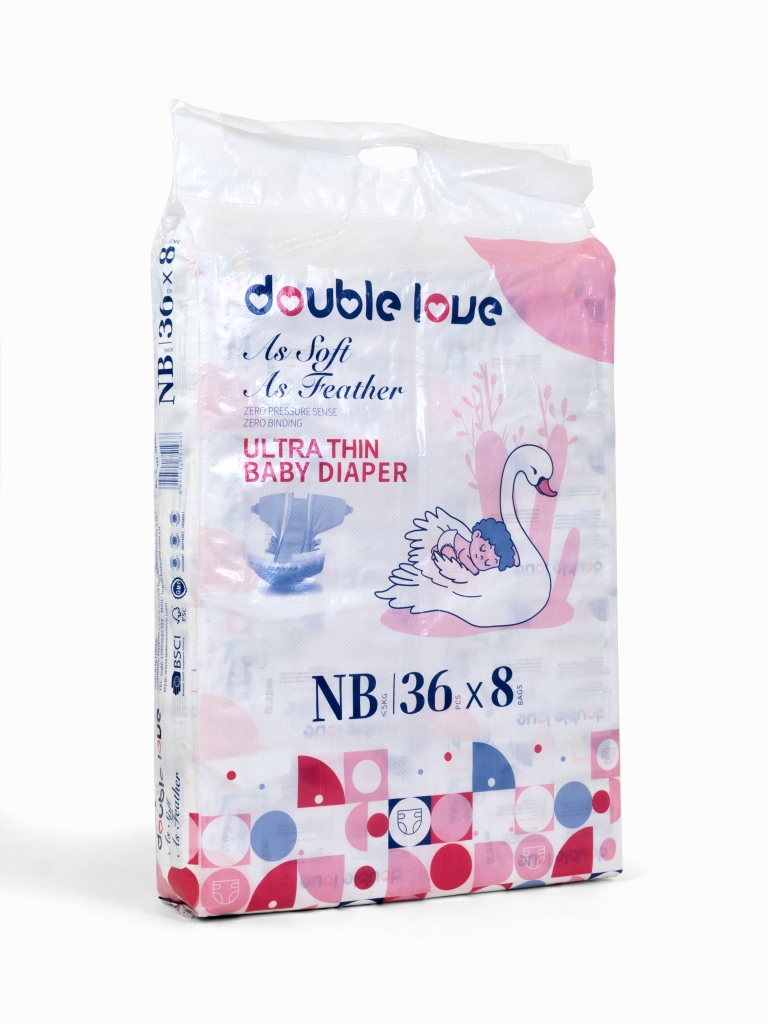 Подгузники Double love менее5кг 288шт 8*36