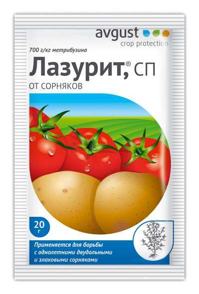 

Гербицид Август Лазурит для картофеля 20г (уп 10 шт) (10 шт.), Лазурит