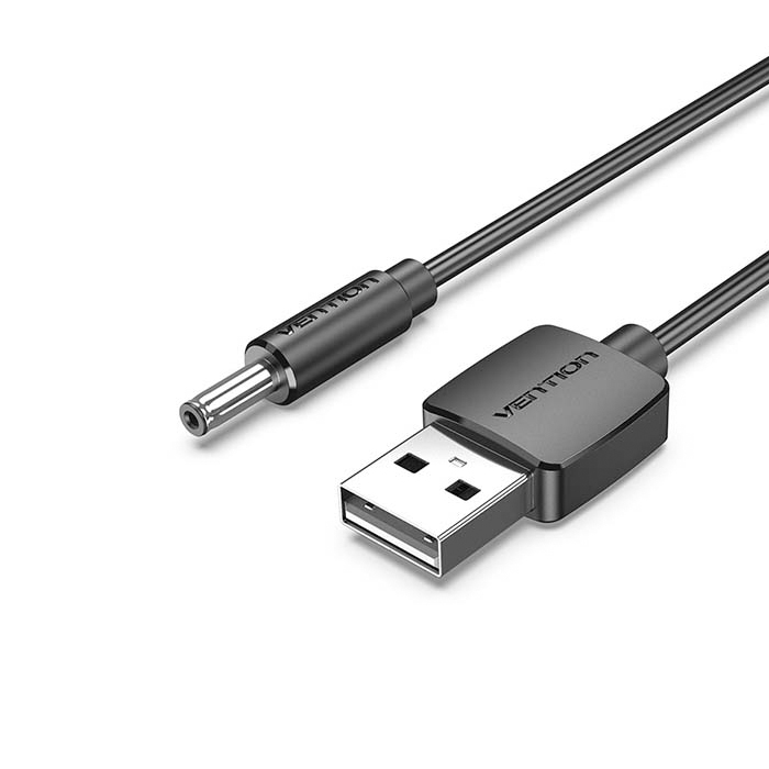 фото Кабель vention usb a-dc jack 3.5, m-m 1м black (cexbf)