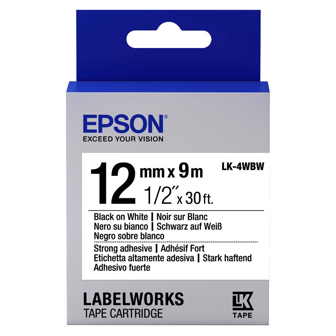 

Картридж для термопринтера Epson C53S654016 черный, оригинальный, Tape Standard Black/White 12/9