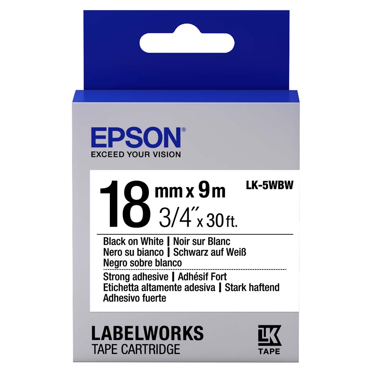 

Картридж для термопринтера Epson C53S655012 черный, оригинальный, Tape Standard Black/White 18/9