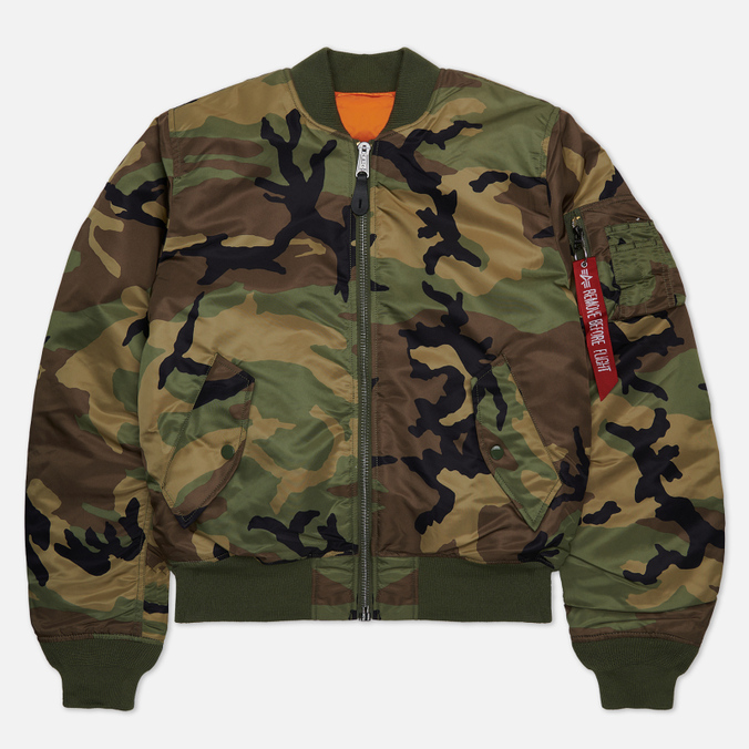 

Мужская куртка бомбер Alpha Industries MA-1 Slim Fit камуфляжный, Размер XXL, Разноцветный, MA-1 Slim Fit
