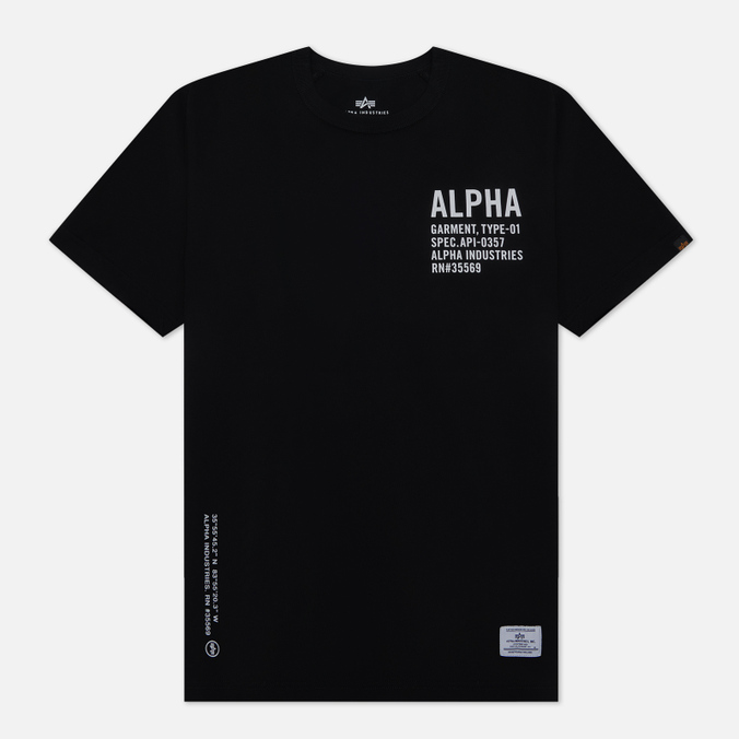 Мужская футболка Alpha Industries Graphic чёрный, Размер XL